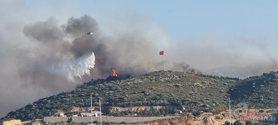 Muğla'nın Datça ilçesinde Kargı mevkindeki ormanlık alanda yangın! 6 helikopter 3 uçakla olay yerine anında müdahale 10