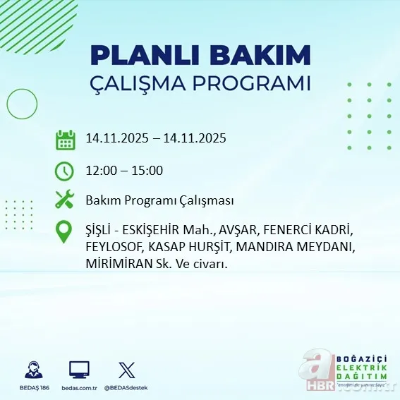Hemen kontrol edin! 11 saat elektrik olmayacak: İstanbul’da hangi ilçeler kesinti yaşayacak? 17