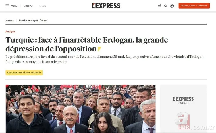 Fransız L'Express dergisinden 'U dönüşü'! Başkan Recep Tayyip Erdoğan'ı 2. turun favorisi gösterdiler 7