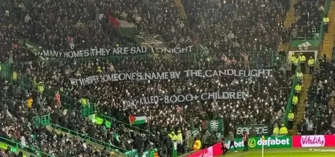 Celtic taraftarlarından Filistin’e destek! Bu sefer de pankart açtılar: Birçok ev bu gece üzgün