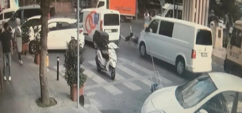 Genç kız yaya geçidinde minibüsün çarpmasıyla savruldu