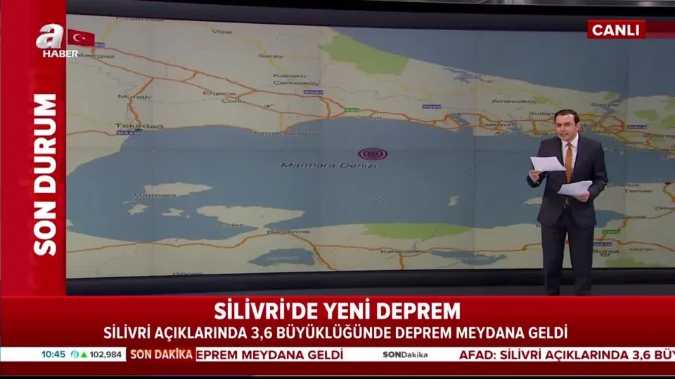 Son Dakika Istanbul Silivri De Korkutan Deprem Video Son Depremler Ahaber Son Dakika Video Izle