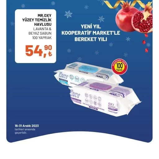 Tarım Kredi Market yılbaşı indirimi bitiyor! Bütün Piliç 60,90 TL, Yumuşatıcı 49,90 TL, Sıvı El Sabunu 18,90 TL, 40'lı Tuvalet Kağıdı 174,90 TL… - 23