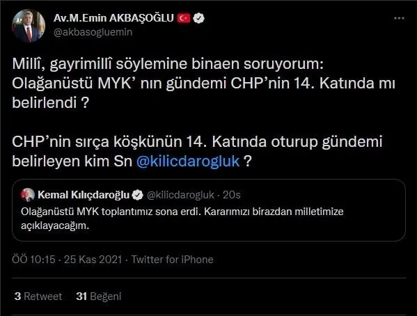 AK Parti'den Kemal Kılıçdaroğlu'na zor soru: CHP’nin 14. katında oturup gündemi belirleyen kim? Öztürk Yılmaz işaret etmişti - 2