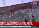 Beşiktaş Ortaköyde şoke eden olay! Kumpircilerin önündeki yolda göçük oluştu