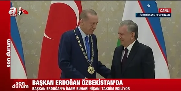 Başkan Erdoğan’a Yüksek Düzeyli İmam Buhari Nişanı takdim edildi