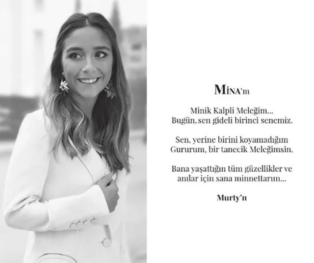 Mina Başaran’ın ölümünün birinci yılında nişanlısı Murat Gezer’den duygulandıran ilan