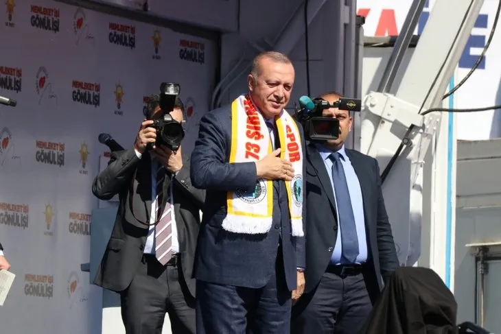 Başkan Erdoğan'a Şırnak'ta sevgi seli