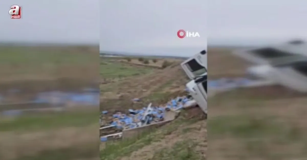 Diyarbakır'da boş kasa yüklü tır devrildi