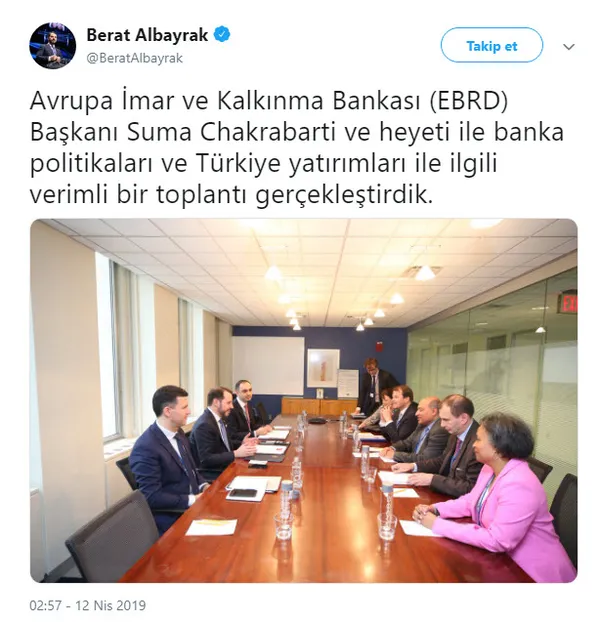 Bakan Berat Albayrak ABD temaslarını Twitter’dan paylaştı