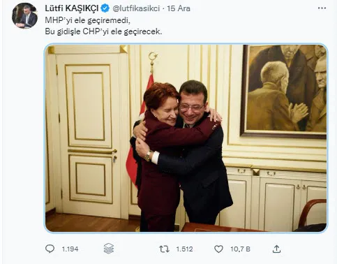 Ekrem İmamoğlu ve Meral Akşener’in siyasi şovuna MHP’li Lütfi Kaşıkçı’dan sert gönderme: MHP’yi ele geçiremedi, CHP’yi ele geçirecek