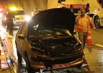 Bolu Dağı Tüneli'nde araç yangını