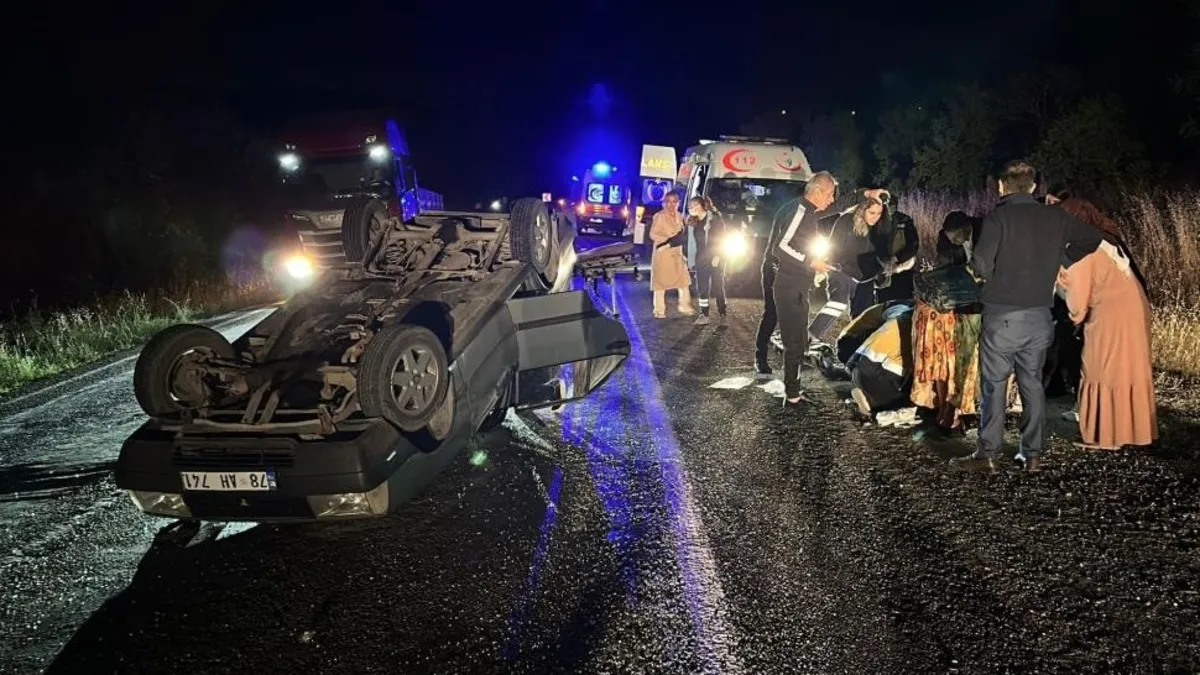 Karabük'te kontrolden çıkan araç takla attı: 4 yaralı