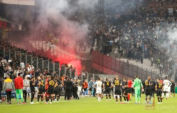 Fransa’da tribünler karıştı! Marsilya-Galatasaray maçı durdu