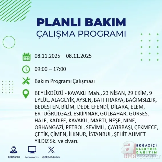 İSTANBUL ELEKTRİK SORGULAMA: 10 saatlik kesinti olacak! Elektrikler ne zaman gelecek, hangi ilçelerde kesin olacak? 5