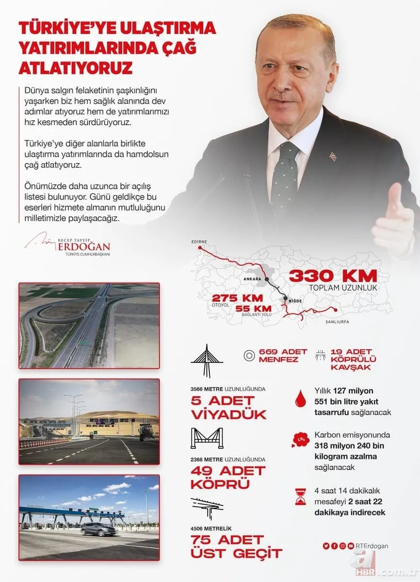 Ankara-Niğde otoyolu güzergahı | Türkiye'nin en akıllı yolu açıldı 3