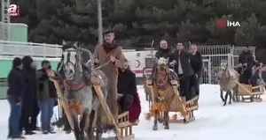 Erzurum’da atlı kızak heyecanı