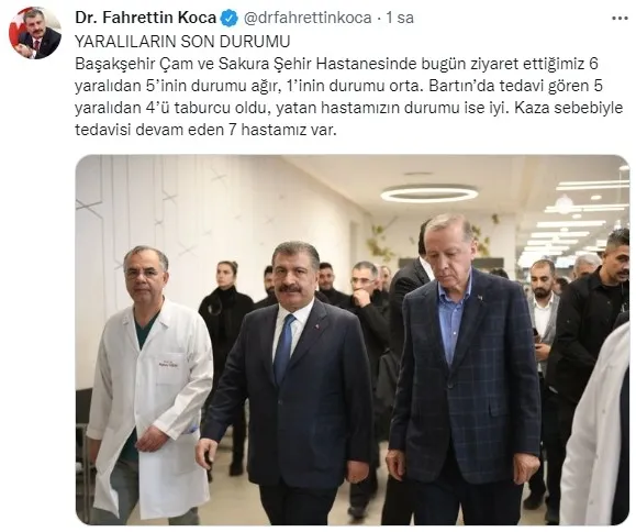 Bartın’da yaralanan madencilerin son durumu! Sağlık Bakanı Fahrettin Koca’dan SON DAKİKA açıklaması
