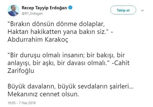 Cumhurbaşkanı Erdoğan şairleri dizeleriyle andı - 1