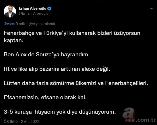 Fenerbahçe efsanesi Alex'in paylaşımı tüm takım taraftarlarını sinirlendirdi: "Aziz Yıldırım haklıymış..." 6