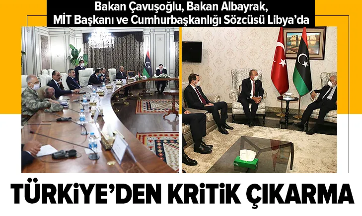 Son dakika: Dışişleri Bakanı Mevlüt Çavuşoğlu, Hazine ve Maliye Bakanı Berat Albayrak ve MİT Başkanı Hakan Fidan Libyada