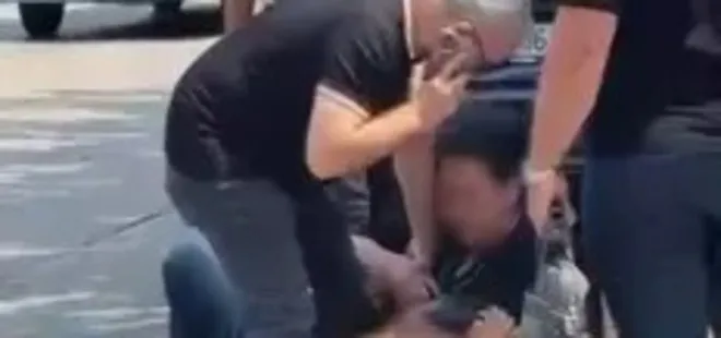 Yolda karşılaştığı eski kocasını darbetti