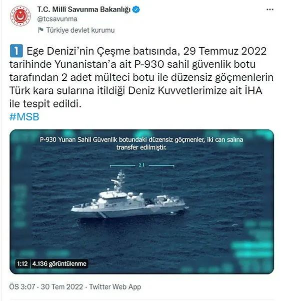 Son dakika: Ege Denizi’nde düzensiz göçmenlere Yunan zulmü! Türkiye görüntüleri paylaştı