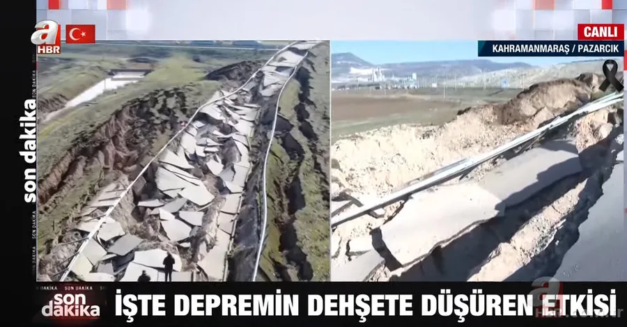 Deprem DEV çukurlara neden oldu! İşte ürküten YIKIM... Yol bu hale geldi 14
