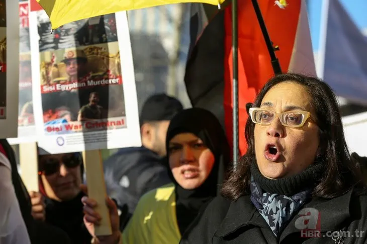 İngiltere'ye giden Sisi, protestolarla karşılandı