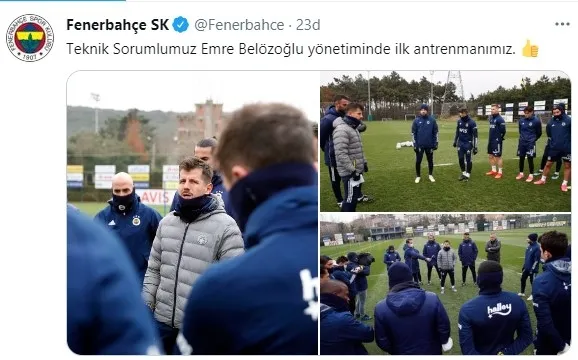 Emre Belözoğlu Fenerbahçe’nin başında ilk idmanına çıktı