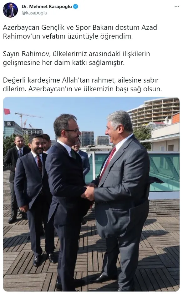 SON DAKİKA | Azerbaycan Gençlik ve Spor Bakanı Azad Rahimov kansere yenik düştü - 2