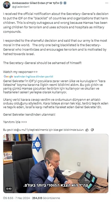 bm-sok-edici-dedi-telefon-gorusmesini-sosyal-medyada-paylasan-israilli-temsilciye-sert-tepki-1717786836036.jpg BM "şok edici" dedi: Telefon görüşmesini sosyal medyada paylaşan İsrailli temsilciye sert tepki - 1