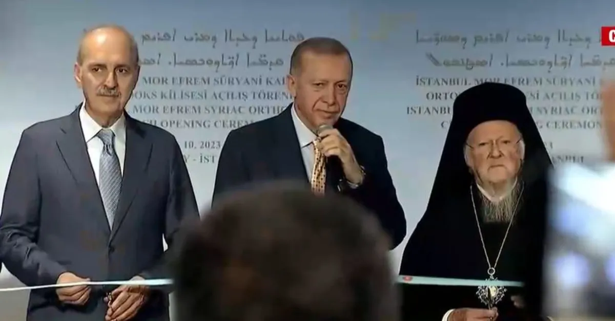 Başkan Recep Tayyip Erdoğan Mor Efrem Süryani Kadim Ortodoks Kilisesi'ni düzenlenen törenle açtı