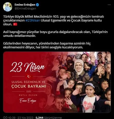 1682236933938.jpeg Emine Erdoğan'dan 23 Nisan paylaşımı - 1