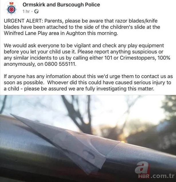 İnanılmaz gaddarlık… Kaydırağa jilet koydular! 4