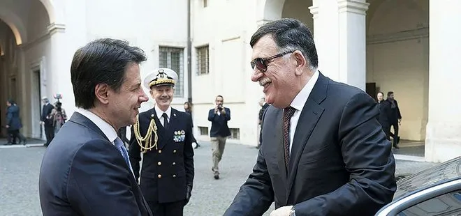 İtalya Başbakanı Conte ile Libya Başbakanı Serrac Roma’da görüştü