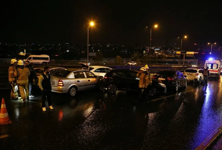 İstanbul’da zincirleme trafik kazası: 11 araç birbirine girdi, 2 yaralı