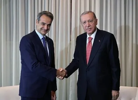 BAŞKAN ERDOĞAN YUNANİSTAN BAŞBAKANI MİÇOTAKİS’İ KABUL ETTİ