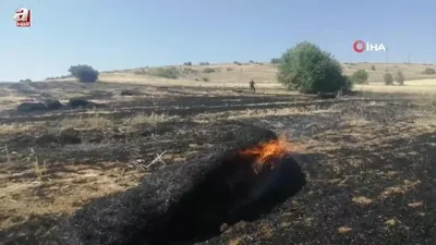 Yalvaç’ta 30 dönüm tarla yanarak kül oldu