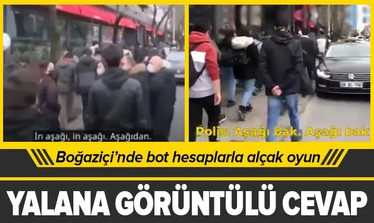 Boğaziçi Üniversitesi'nde polisin aşağıdan sözlerini aşağı bak şeklinde çarpıttılar