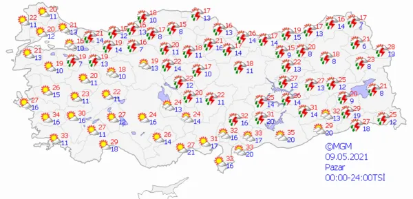 1620225820134.png Meteoroloji'den son dakika sağanak yağış uyarısı! Hafta sonu boyunca etkili olacak! İstanbul Ankara İzmir hava durumu - 6