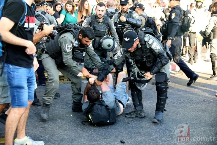 İsrail'de polis şiddeti! Göstericileri yerlerde sürüklediler