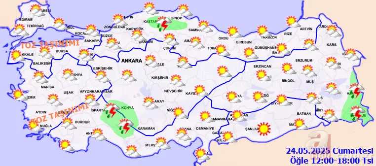 Hafta sonu hava nasıl olacak? Çöl tozu geliyor! Bu bölgeler dikkat: Sağanak alarmı verildi | 24 Mayıs hava durumu 9