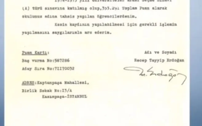 Başkan Erdoğan’ın mezuniyet belgeleri