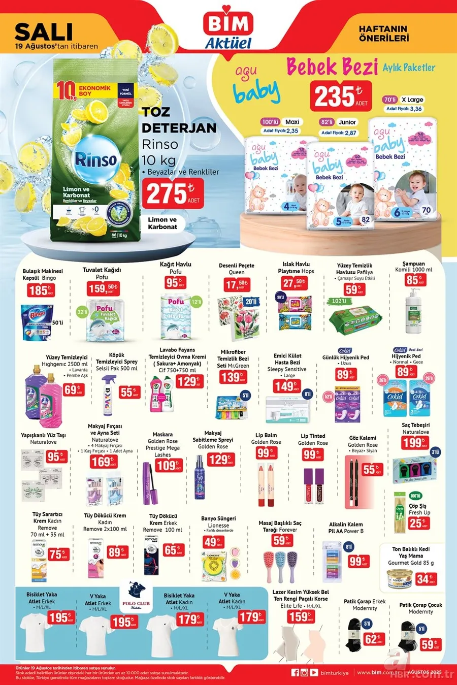BİM 19 Ağustos aktüel kataloğu satışta! Bu hafta hangi ürünler indirimde? Toz deterjan, kağıt havlu, bebek bezi, ıslak mendil… 4