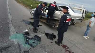Edirne’de kontrolden çıkan araç devrildi