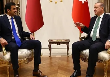 Erdoğan Katar Emiri'yle bir araya geldi