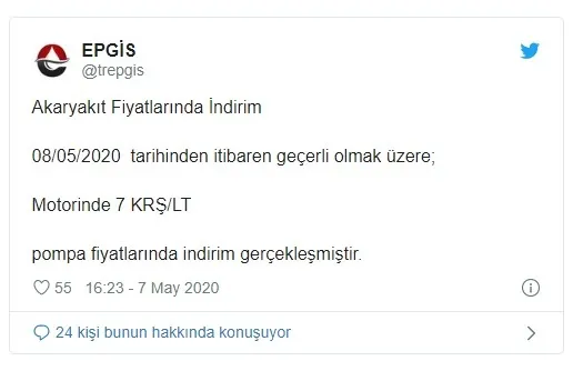 Araç sahiplerine iyi haber! Motorine 7 kuruş indirim geldi