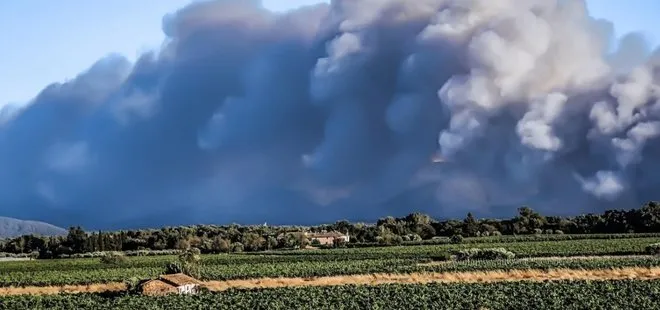Fransa’nın güneyindeki Var bölgesinde orman yangını ! Yüzlerce hektarlık alan küle döndü