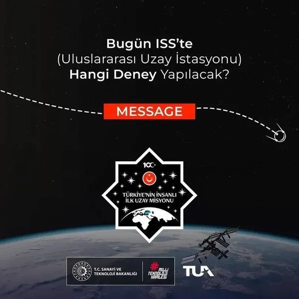 Türkiye’nin ilk astronotu Alper Gezeravcı uzaydaki çalışmalarını tam gaz sürdürüyor! 9. deneyin adı: MESSAGE